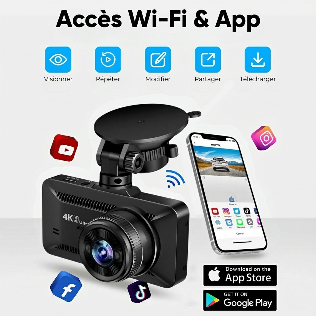 Dashcam 4K Ultra HD – Écran 3,9" – Avolo