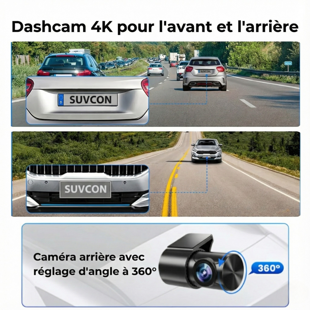 Dashcam 4K Ultra HD – Écran 3,9" – Avolo